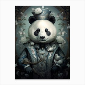 Panda Art In Rococo Style 1 Canvas Print