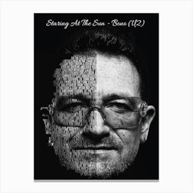 Staring At The Sun Bono (U2) Text Art Canvas Print