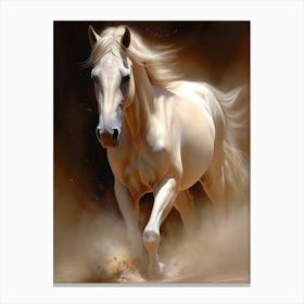 White Horse Running | wall art Canvas Print