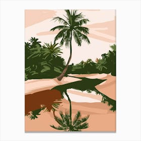 Palm Tree In The Water Canvas Print