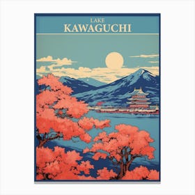 Lake Kawaguchi, Japan Vintage Travel Art 3 Poster Canvas Print
