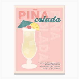 Pink Piña Colada Cocktail Canvas Print