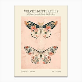 Velvet Butterflies Collection Spring Butterflies William Morris Style 5 Canvas Print