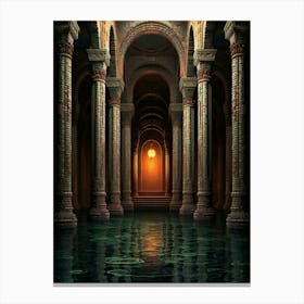 Basilica Cistern Yerebatan Sarnc Pixel Art 6 Canvas Print