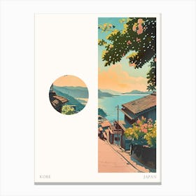 Kobe Japan 4 Cut Out Travel Poster Canvas Print