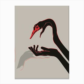 Swan & Hand Canvas Print