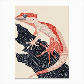 Satanic Leaf Tailed Gecko Abstract Modern Illustration 1 Canvas Print