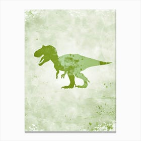 Khaki Green T Rex Silhouette 2 Canvas Print