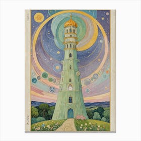 Tower Tarot Card Canvas Print