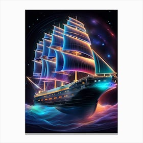 Ship In The Night Sky 1 Canvas Print