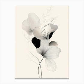 Black And White Flowers 2 Canvas Print