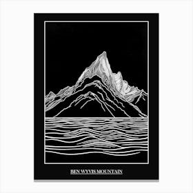 Ben Wyvis Mountain Line Drawing 1 Poster Canvas Print