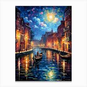 Gondola Glides: Navigating Venice's Picturesque Canals 1 Canvas Print