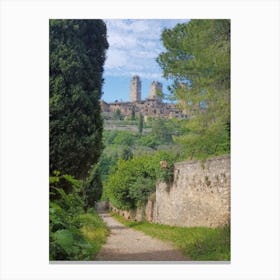 Italy Tuscany Town Sangiminiano Digital Oil Painting Fine Canvas Print