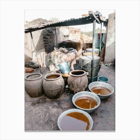 Pots And Pans In A Kitchen In Burkina Faso In West Africa Canvas Print