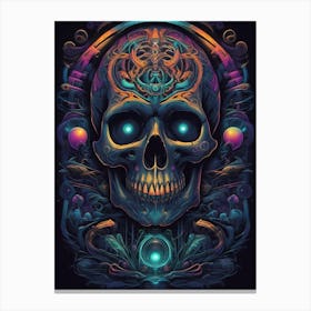 Skull Psychedelic Art 2 Canvas Print