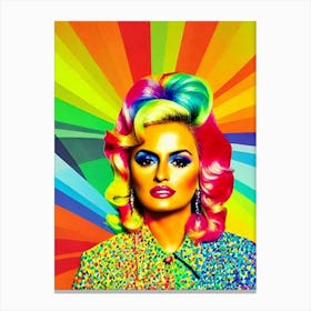 Paulina Rubio Colourful Pop Art Canvas Print