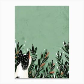 Cat In The Greenery Canvas Print