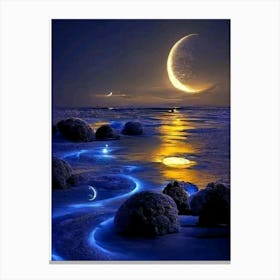 Moonlight On The Beach Canvas Print