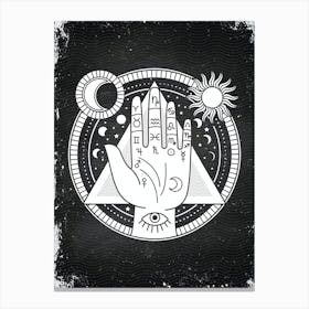 Occult Symbol, Shamanic Hand - Astrology poster Canvas Print