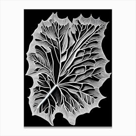 Burdock Leaf Linocut 1 Canvas Print