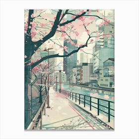 Tokyo Japan 3 Retro Illustration Canvas Print