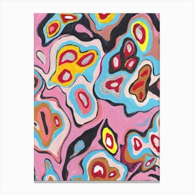 Abstract Shape Painting Fluid Theme Base, Colorful print. Canvas Print