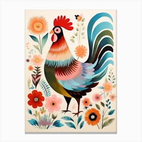 Bird Painting Collage Chicken 6 Canvas Print