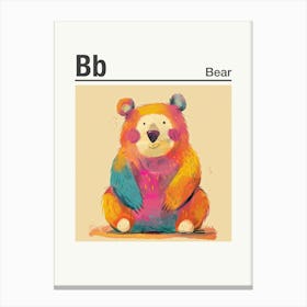 Animals Alphabet Bear 4 Canvas Print