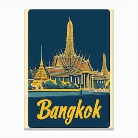 Aihrgdesign A Retro Travel Poster For Bangkok 3 Canvas Print