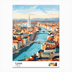 Lyon, France, Geometric Illustration 1 Poster Canvas Print