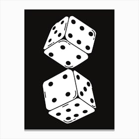 Black And White Dice Art Canvas Print