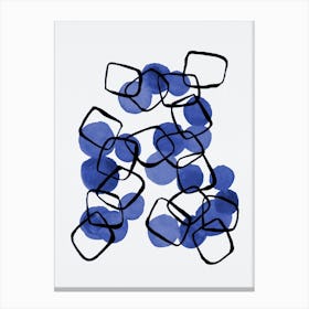 Navy Shapes Chain 1 Canvas Print