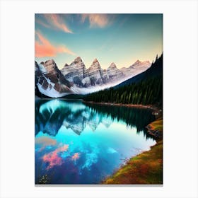 Mountain Lake At Sunset 3 Canvas Print
