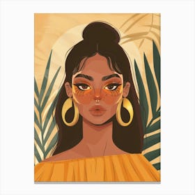 Girl With Hoop Earrings 2 Canvas Print