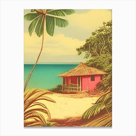 Little Corn Island Nicaragua Vintage Sketch Tropical Destination Canvas Print