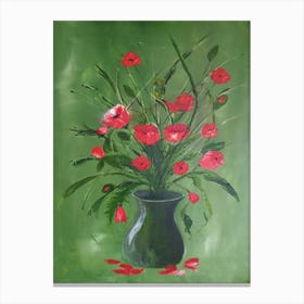 Poppies In A Vase Canvas Print