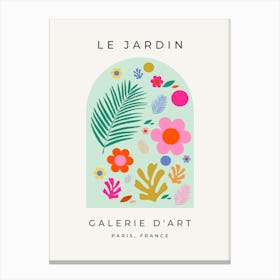 Le Jardin | 03 - Floral Green And Pink Canvas Print