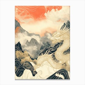 Chinese Dragon Mountains Canvas Print