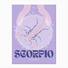 Purple Zodiac Scorpio Canvas Print