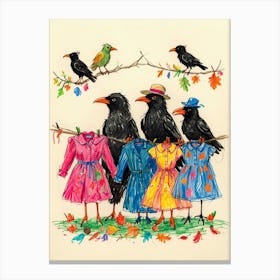 Crows In Dresses Canvas Print