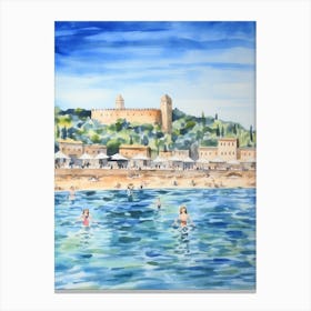 Swimming In Saint Trop 4df23483 Cc70 4356 Bd6e Aa9640b1db64 Watercolour Canvas Print