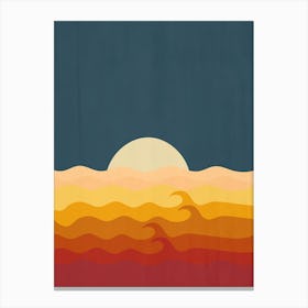 Midcentury Modern Ocean Sunrise Canvas Print