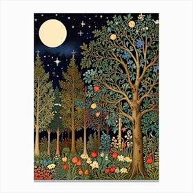 William Morris Night In The Forest Canvas Print