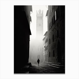 Siena, Italy,  Black And White Analogue Photography  1 Canvas Print