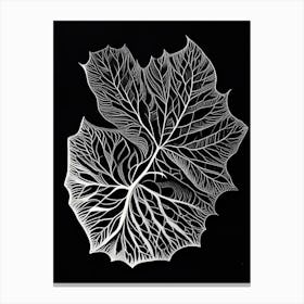 Marshmallow Leaf Linocut 3 Canvas Print