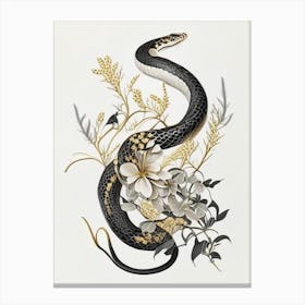 Grass Snake Gold And Black Canvas Print