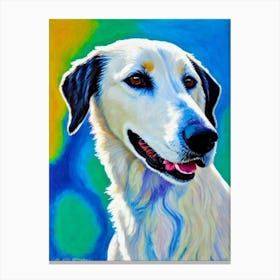 Borzoi Fauvist Style dog Canvas Print