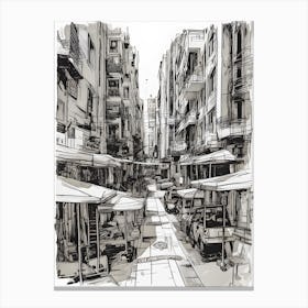 Street Sketch Canvas Print