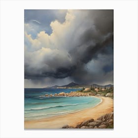 Storm Clouds Over The Beach.9 Canvas Print